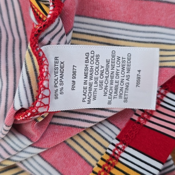 LIZ CLAIBORNE WOMEN'S PLUS SIZE RED STRIPED SHORT SLEEVES SUMMER TOP SIZE 3X - Picture 8 of 16